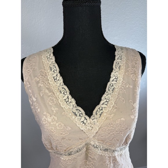 Worthington Top Y2K Beige Lace Whimsigoth Ruffled Fairy‎ Grunge Size Large - Picture 6 of 7